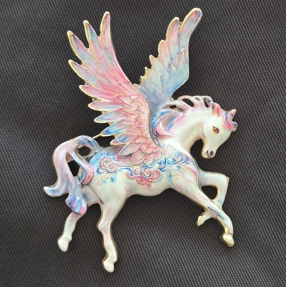 Whimsical Cloud Walker Unicorn Brooch Pin Whimsigoth Unicorn